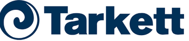 Tarkett flooring solutions company logo with a dark blue swirl icon and bold sans-serif text.