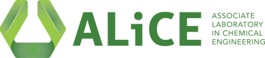 a green and white logo with the words alice