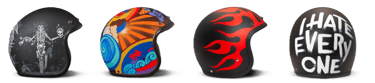 Kask motocyklowy typu jet