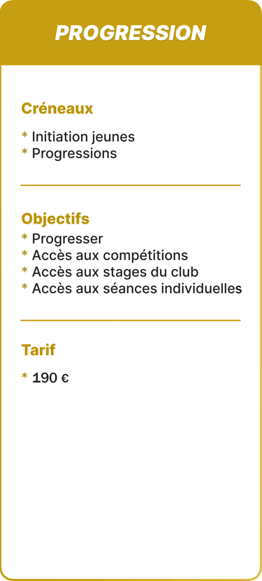 Progression - 190€