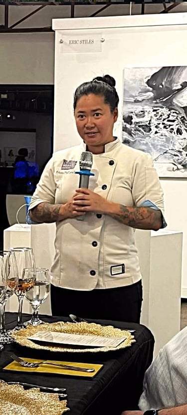 Chef Lena Le. Dinner event at Archway Gallery