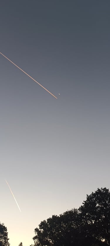 Image contrail à l'aurore