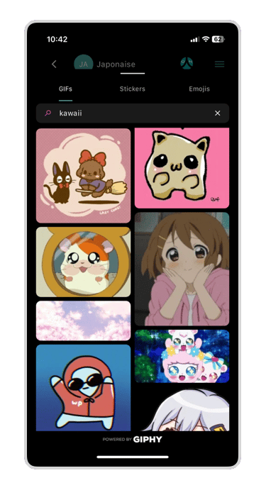 Phone mockup with Ohaio Chat GIF collection