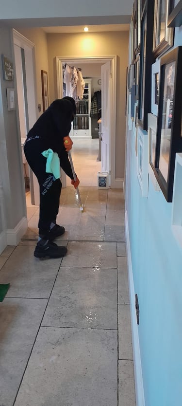 image of man cleaning