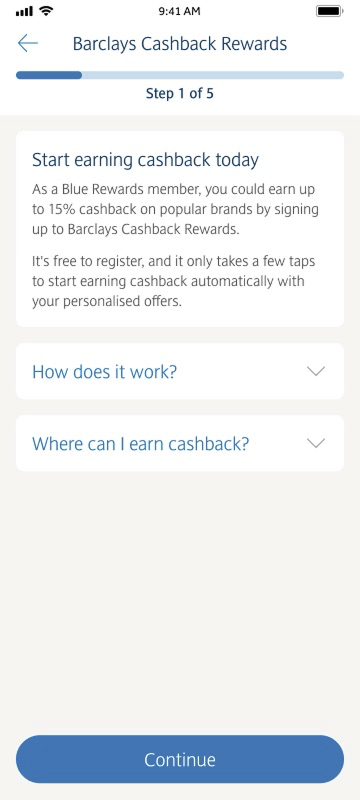 Step 1 of the cashback journey providing an explanation of what cashback is how it works.