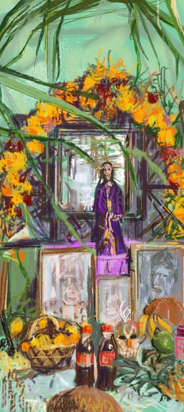 Oaxaca altarpiece - digital postcard