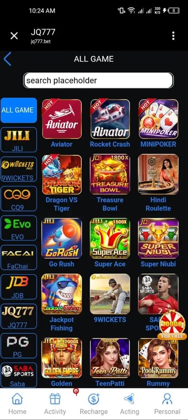 all games and category details - jq777 game APP.