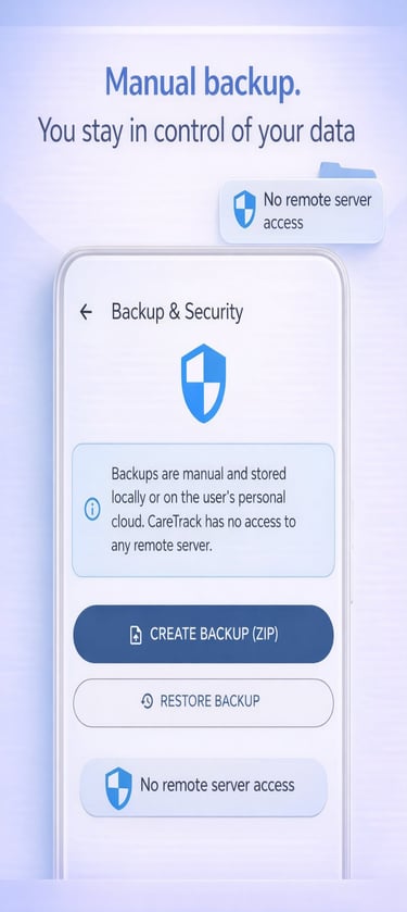 CareTrack app - offline organizer