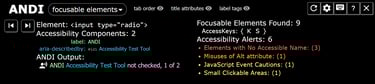 ANDI Accessibility Testing Tool user interface