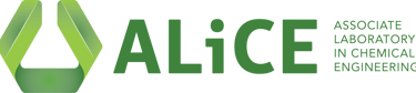 a green and white logo with the words alice
