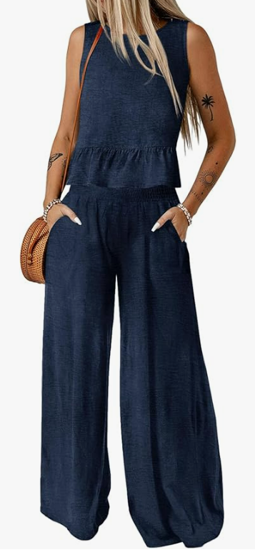 navy blue Dokotoo women's two piece clothing set