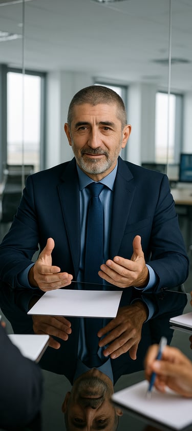 Domingo Gil, consultor digital de ISPmax, analizando estrategias de optimización con su equipo.