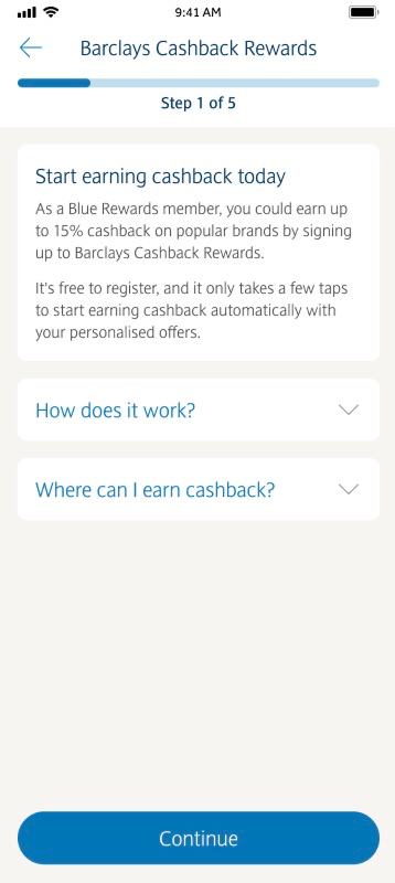 Step 1 of the cashback journey providing an explanation of what cashback is how it works.