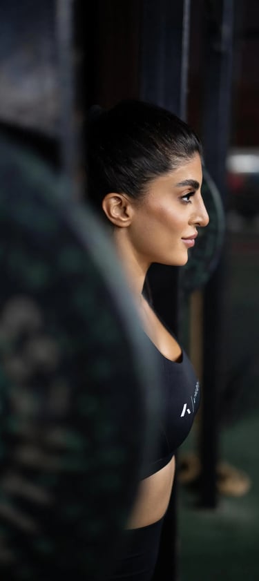mais alhajri profile photo wearing black sportswear at the gym