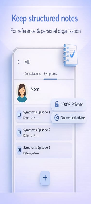 CareTrack app - notes and records