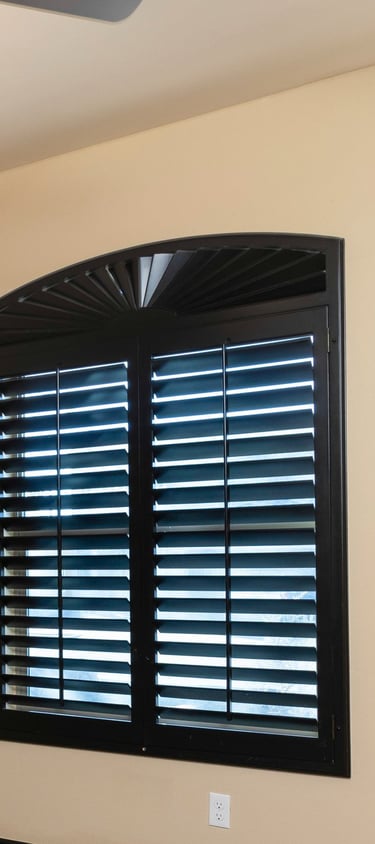Brown arch shutter
