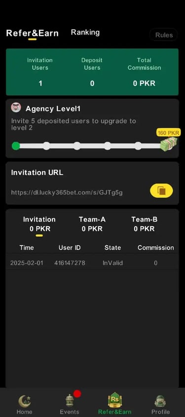 Refer & Earn : Invite Friends and relatives to earn more commision and bonuses.