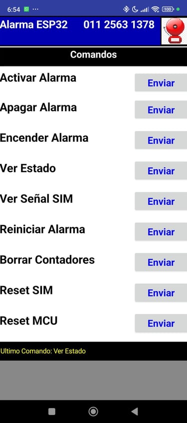 APP gestión alarma por SMS