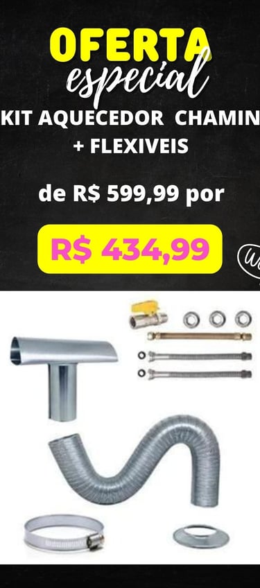 Kit de instalação aquecedor, kit chaminé aquecedor a gas