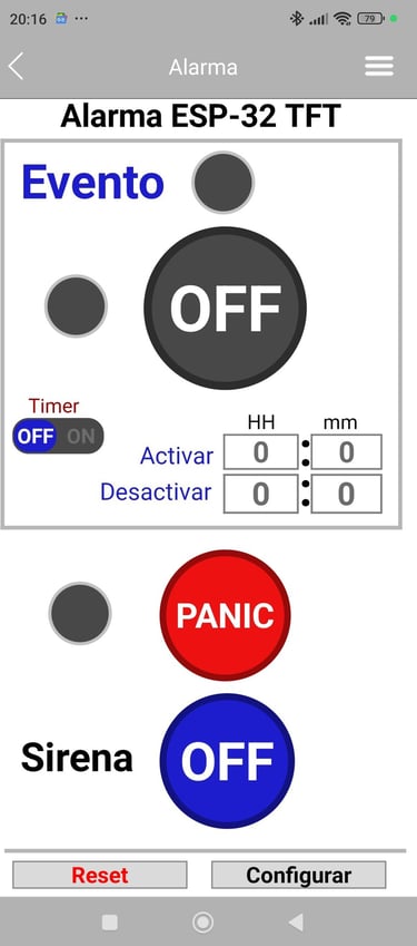 APP gestión alarma