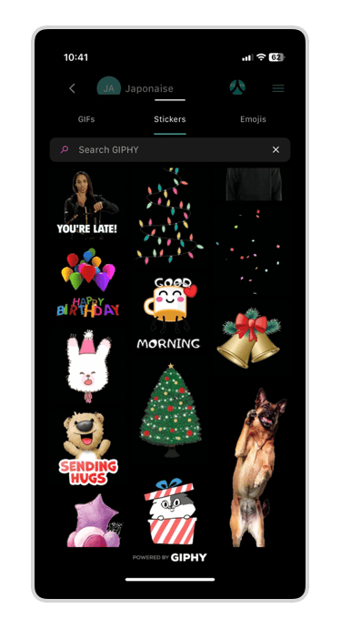 Phone mockup with Ohaio Chat stickers collection