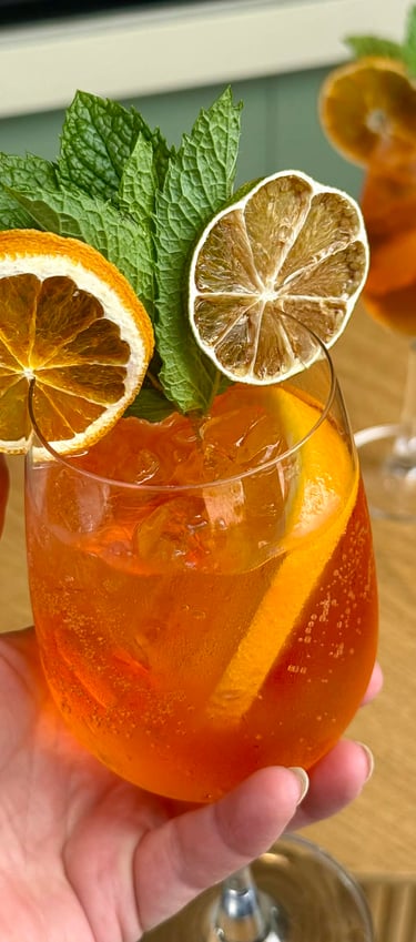 lime and orange slices used on a cocktail