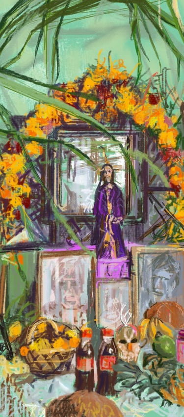 Oaxaca altarpiece - digital postcard