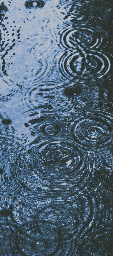 Puddle with ripples during the rain