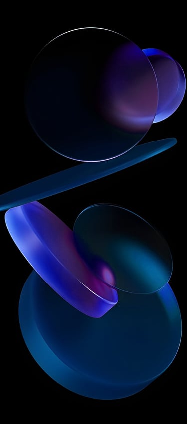 Holographic glass circular tokens (Velvet Vizion Web)