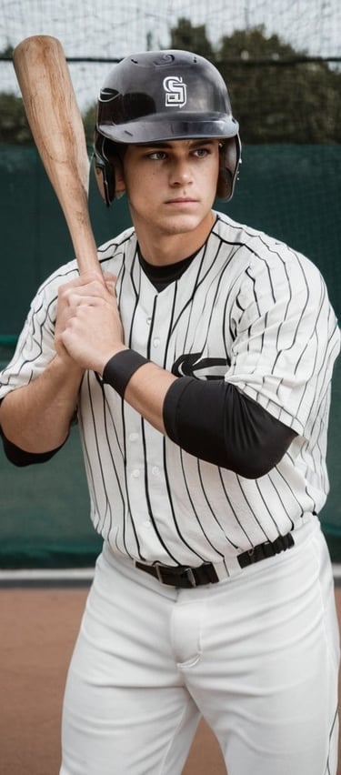 a baseball player is posing for a photo