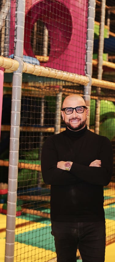 Francesco Porcelli CEO di Pollicino nell’area giochi del locale
