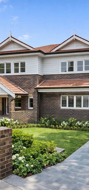 Architectural design concept for 2-storey house extension that requires DA application at Randiwick Council