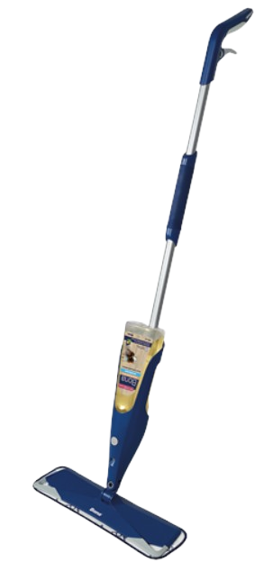 a mop with a blue mop and a blue mop