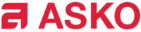 The ASKO logo in bold red text alongside a stylized "A" symbol, displayed on a black background.