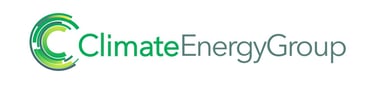 Climate Energy Group logo featuring a green circular icon and modern sans-serif typography.