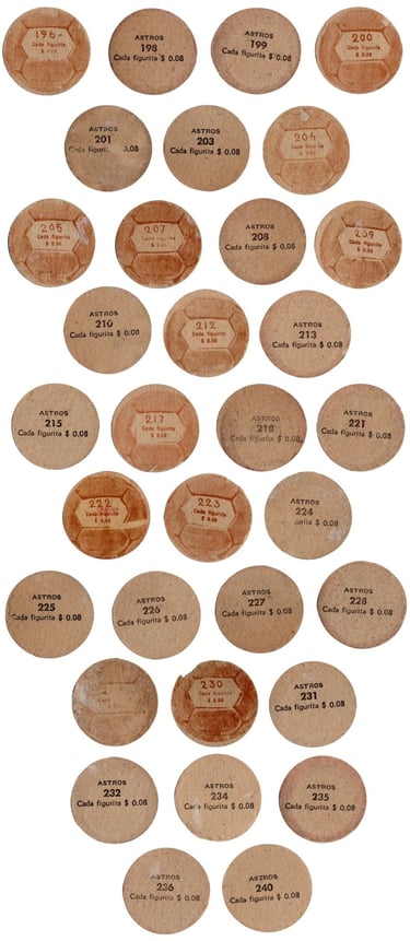 1961 Astros Del Deporte Discs Basketball Cards from Uruguay (backs 2)
