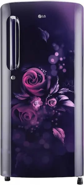 LG 185 L Direct Cool Single Door 2 Star Refrigerator in Purple Glow with Floral Pattern