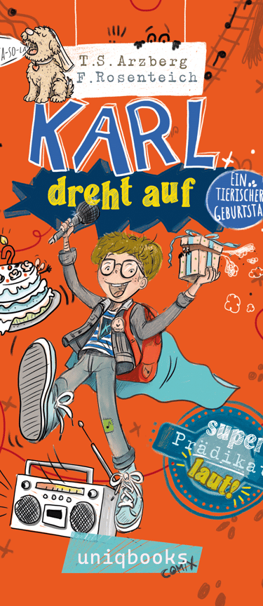 Comicfigur, Musik, Karl dreht auf, Coverillustration Franziska Rosenteich, Autor Teresa Arzberg,