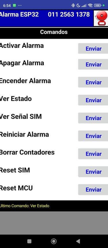 APP gestión alarma por SMS