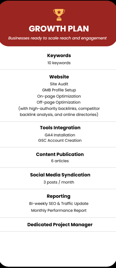 Growth Plan features