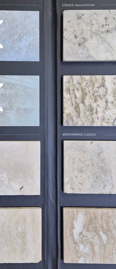 Trawertyn kolory kolor odcienie kolorystyka bianco, classico, silver, ivory, kremowy, navona, noce