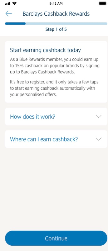 Step 1 of the cashback journey providing an explanation of what cashback is how it works.