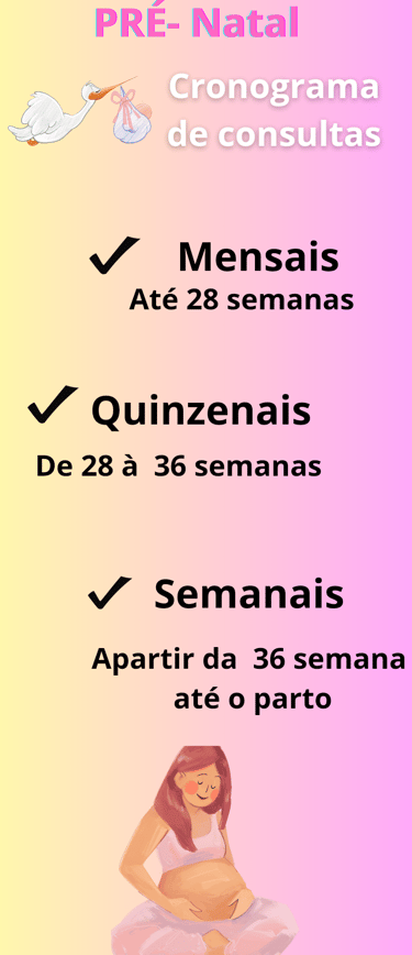 CRONOGRAMA DAS CONSULTAS GESTACIONAIS