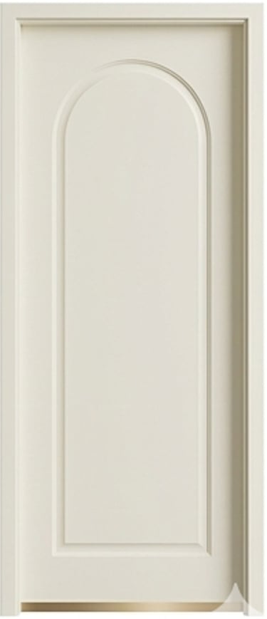 Elegant white interior arched panel door with a classic recessed design for modern homes.