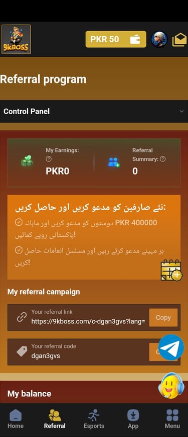 Referal Program of 9K Boss.