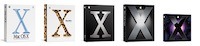 Boxes of various versions of OSX software.