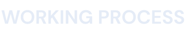 Minimalist dark navy blue typography spelling out WORKING PROCESS on a solid black background.