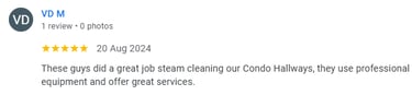 McMurray Steam Cleaning Services client review