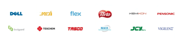 a group of logos that are on a white background