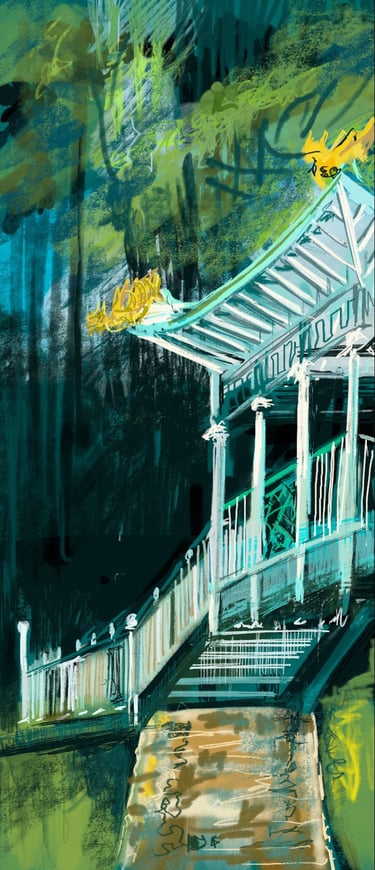Chinese Bridge Dumfries House - Digital Drawing